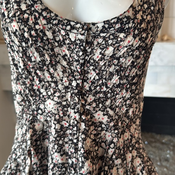 Allsaints x Spitalfields Ditzy Ezra Black Multi Floral Parachute Dress Size 8 - Picture 7 of 16